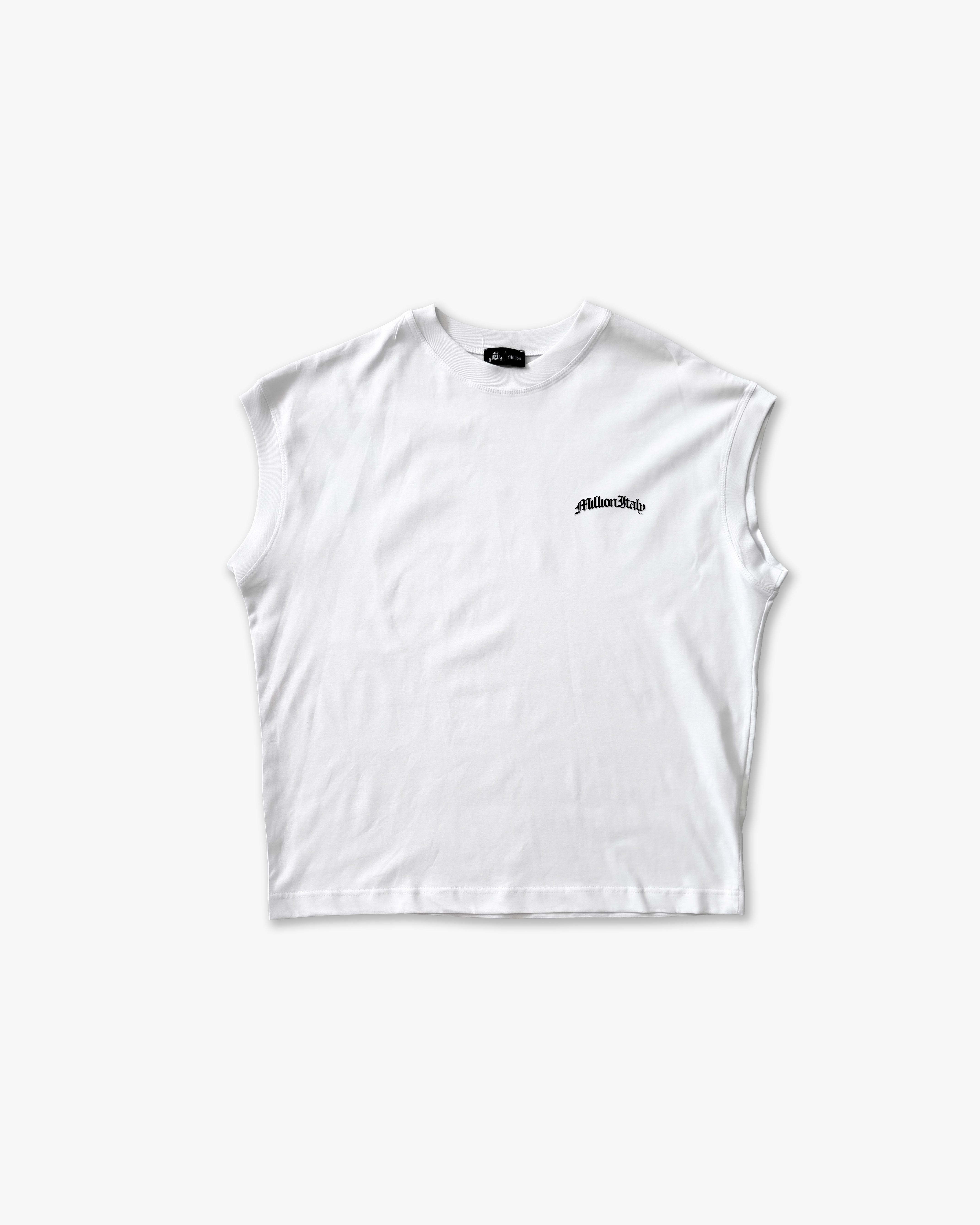 White Sleeveless T-Shirt