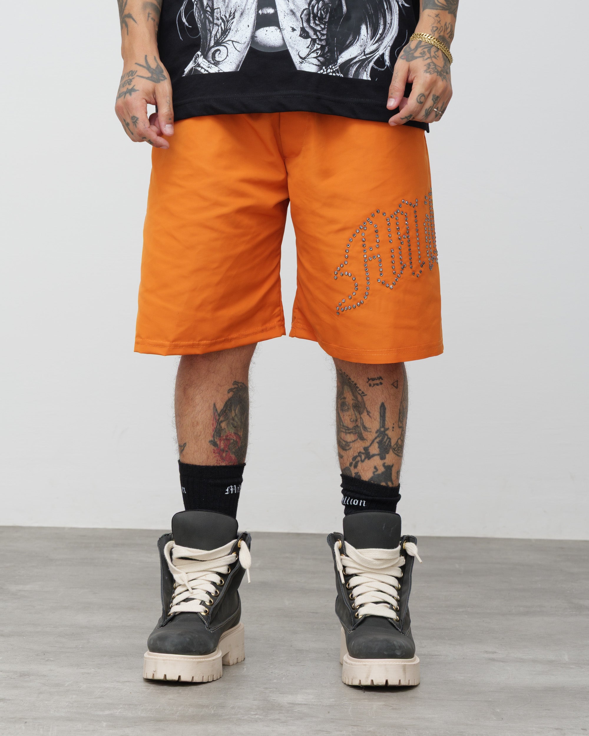 Shorts Tech Arancio - Diamond Nero
