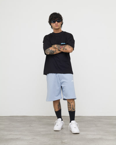 T-Shirt Nera Origin Azzurra